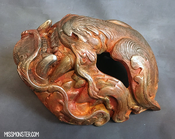 RUST ORNATE PANTHER MASK