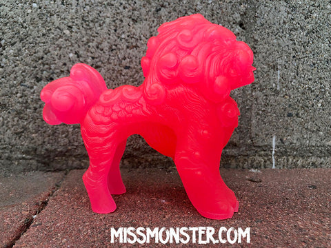 FOO DOG BLEP CAST FIGURE- BRIGHT PINK GLOW