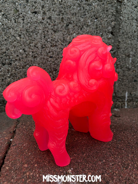 FOO DOG BLEP CAST FIGURE- BRIGHT PINK GLOW