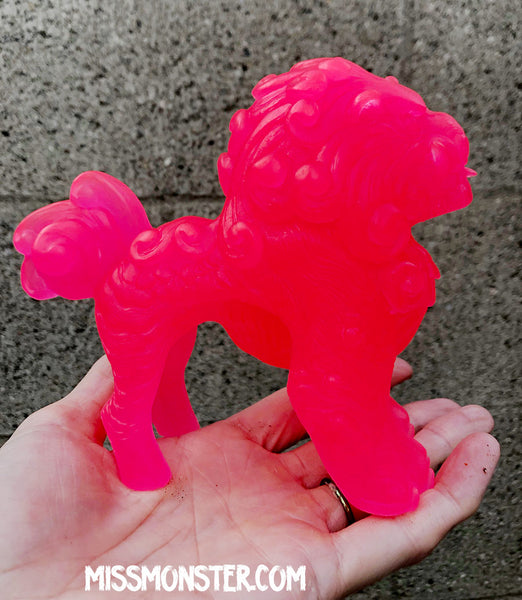 FOO DOG BLEP CAST FIGURE- BRIGHT PINK GLOW