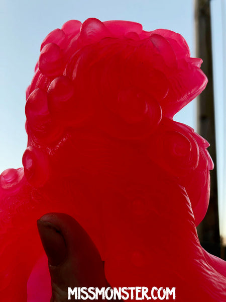 FOO DOG BLEP CAST FIGURE- BRIGHT PINK GLOW