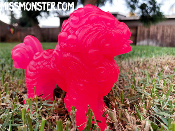 FOO DOG BLEP CAST FIGURE- BRIGHT PINK GLOW