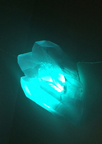 CAST CRYSTAL WALL SCONCE- TEAL