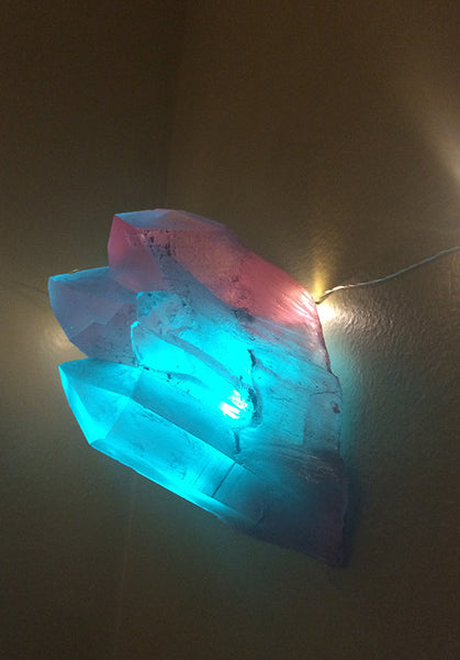 CAST CRYSTAL WALL SCONCE- TEAL