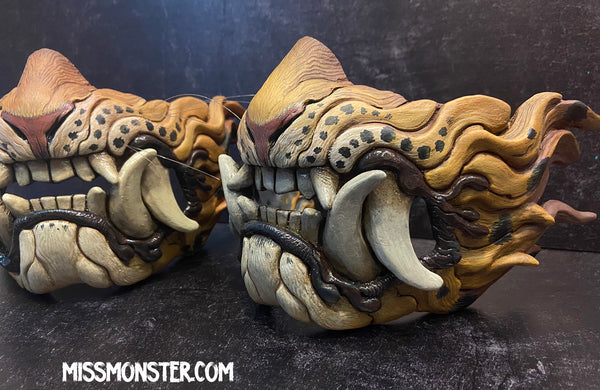 SNARL HAND PAINTED MASK- LEOPARD PATTERN