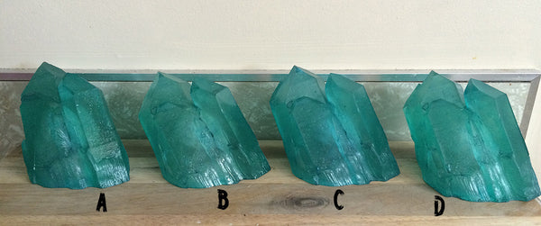 CAST CRYSTAL WALL SCONCE- TEAL