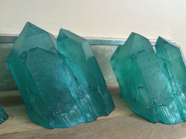 CAST CRYSTAL WALL SCONCE- TEAL