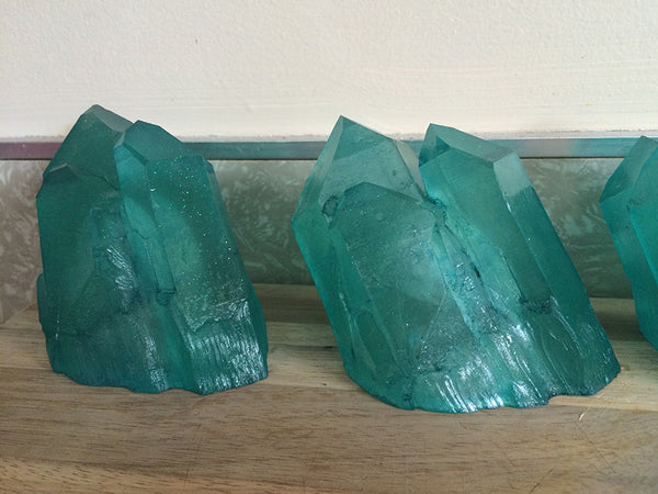 CAST CRYSTAL WALL SCONCE- TEAL