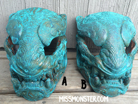 READY TO SHIP PANTHER MASK- PATINA COPPER