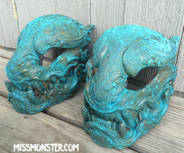 READY TO SHIP PANTHER MASK- PATINA COPPER