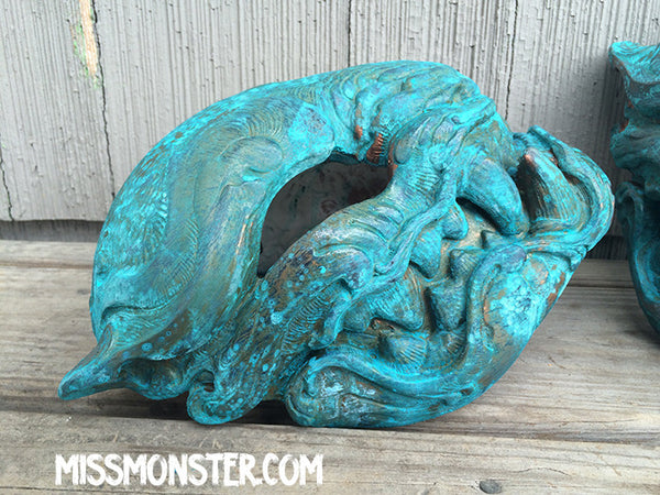 READY TO SHIP PANTHER MASK- PATINA COPPER