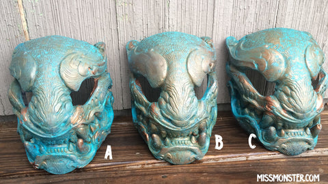 READY TO SHIP PANTHER MASK- PATINA COPPER