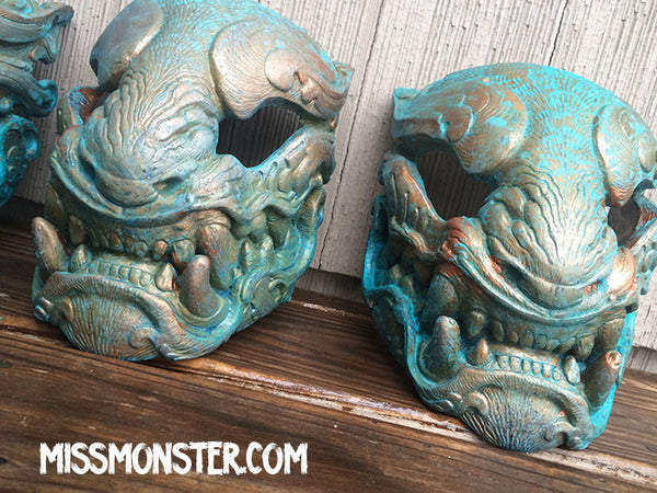 READY TO SHIP PANTHER MASK- PATINA COPPER