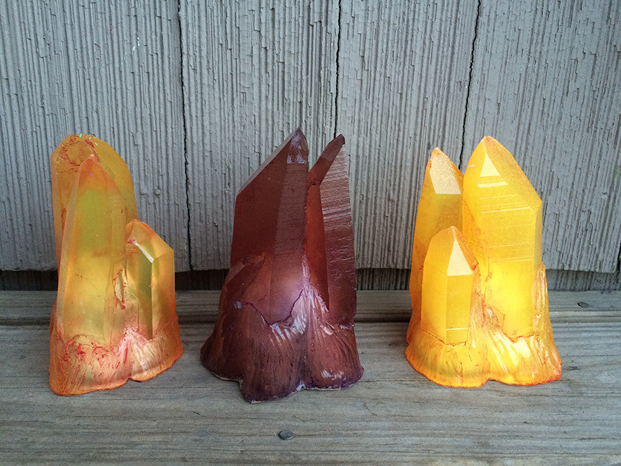 CAST CRYSTAL LIGHT - LARGE CLUSTER- REDS/ORANGES