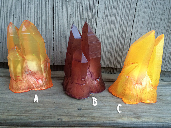 CAST CRYSTAL LIGHT - LARGE CLUSTER- REDS/ORANGES