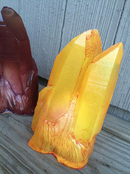 CAST CRYSTAL LIGHT - LARGE CLUSTER- REDS/ORANGES