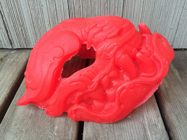 DIY BLANK- TRANSLUCENT RED, GLOW IN THE DARK PANTHER MASK- MICRO EDITION