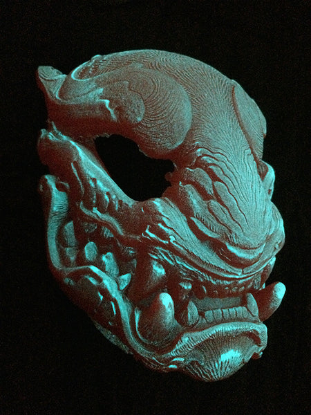 DIY BLANK- TRANSLUCENT RED, GLOW IN THE DARK PANTHER MASK- MICRO EDITION