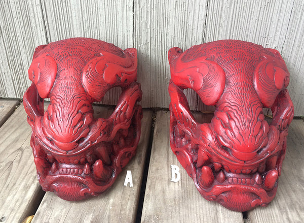 TRANSLUCENT RED, GLOW IN THE DARK PANTHER MASK