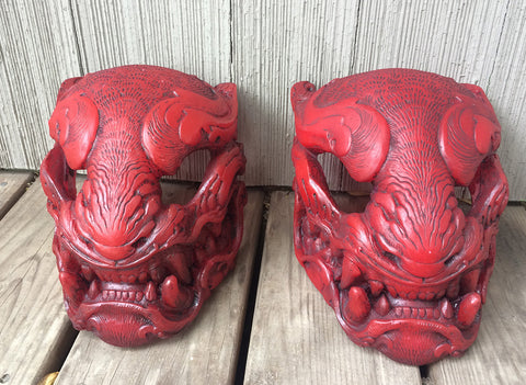 TRANSLUCENT RED, GLOW IN THE DARK PANTHER MASK