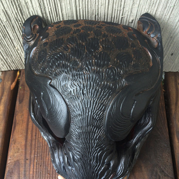 MELANISTIC LEOPARD- HAND PAINTED, READY TO WEAR MASK