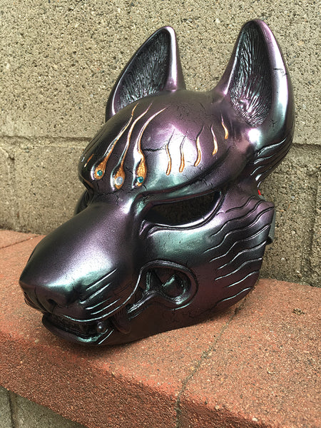 PAINTED FOX MASK- IRIDESCENT COLOR CHANGE CRACKLE