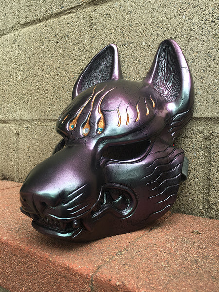 PAINTED FOX MASK- IRIDESCENT COLOR CHANGE CRACKLE