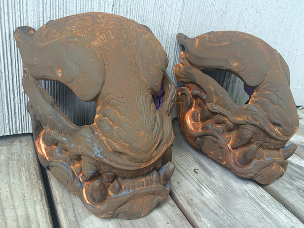RUST PANTHER MASK- FINISHED, READY TO SHIP