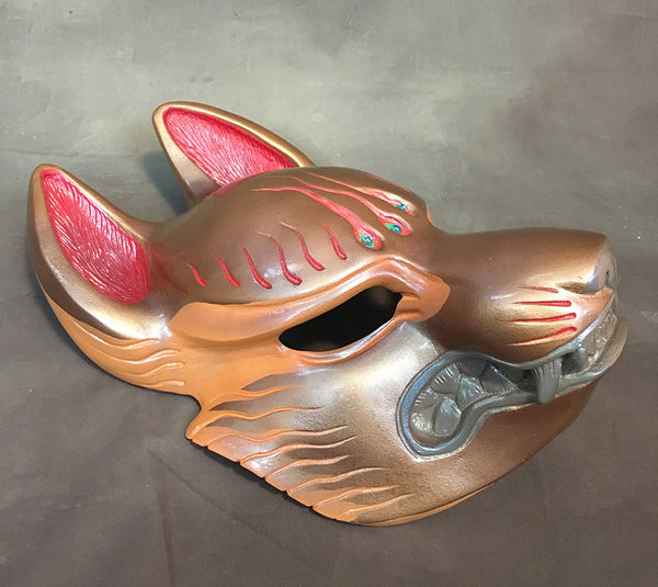 FOX MASK- IRIDESCENT RED/GOLD