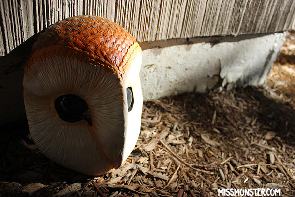 BARN OWL MASK- PAINTED AND FINISHED