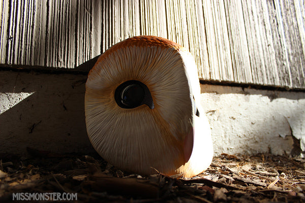 BARN OWL MASK- PAINTED AND FINISHED