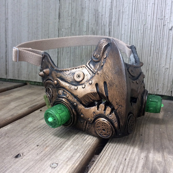 WASTELAND HARPY- READY TO WEAR MASK- COPPER COLORWAY WITH GLOW FILTERS