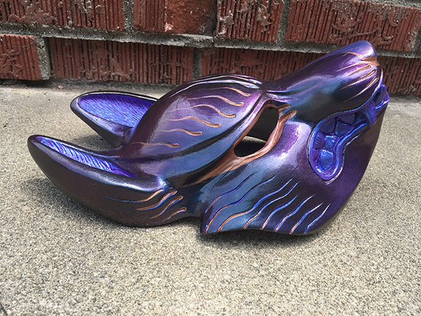 FOX MASK- IRIDECENT PURPLE WITH GOLD ACCENTS