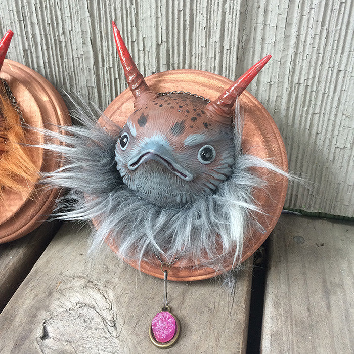 bearded monsters BEARDED BIRB MONSTER- FAUX TAXIDERMY HEAD – missmonster