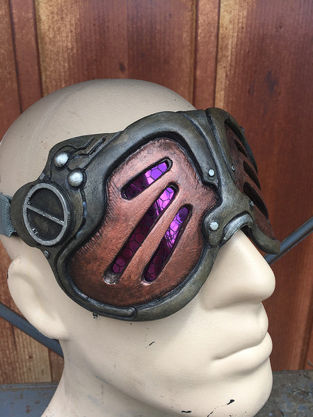 DYSTOPIA GOGGLES- -PURPLE LEDS- READY TO WEAR, READY TO SHIP