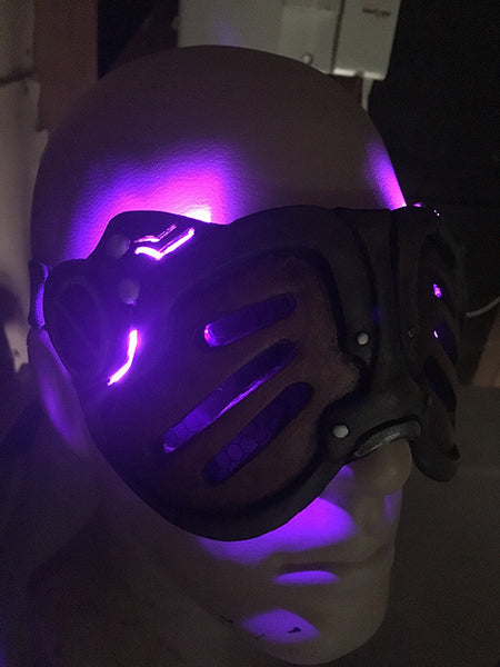 DYSTOPIA GOGGLES- -PURPLE LEDS- READY TO WEAR, READY TO SHIP