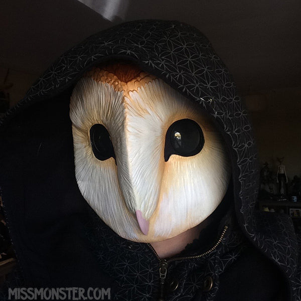 BARN OWL MASK- PAINTED AND FINISHED