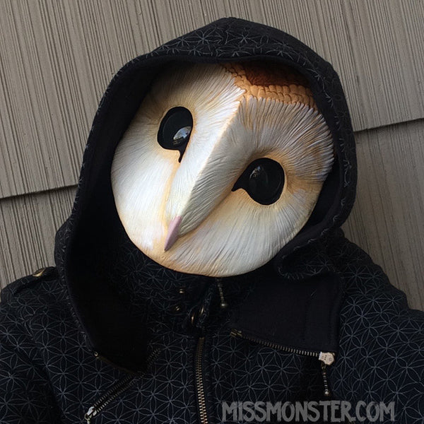 GHOST OWL - PAINTED AND FINISHED MASK