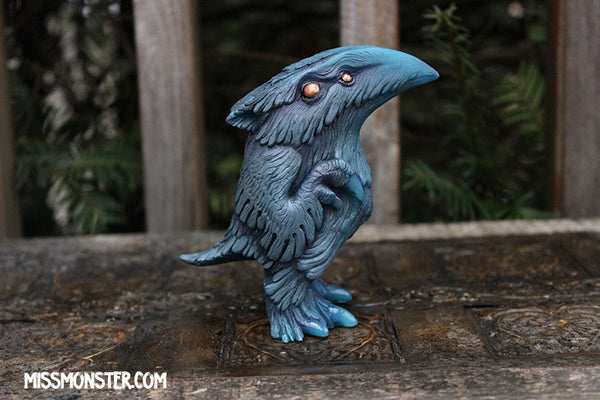 FLOCCULENT CRAW- CAST ART TOY- PAINTED, GLOW IN THE DARK
