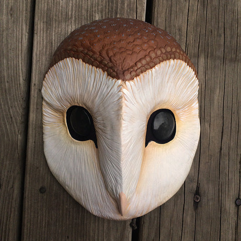 BARN OWL MASK- PAINTED AND FINISHED