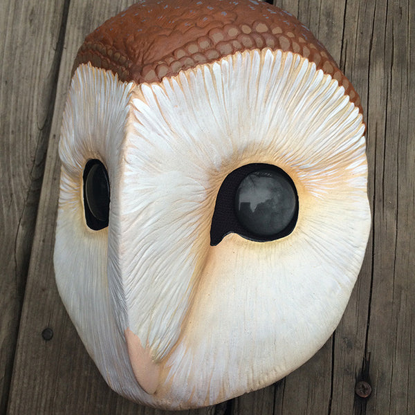 BARN OWL MASK- PAINTED AND FINISHED