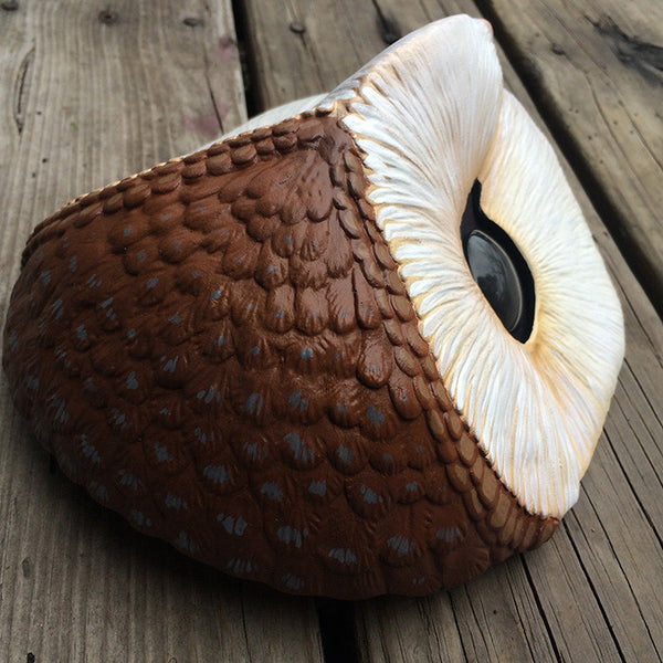 BARN OWL MASK- PAINTED AND FINISHED