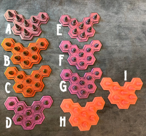 PATREON-COLOR SHIFT FLEXIBLE SPIKE ARMOR PANEL- SOME IMPERFECT CASTS