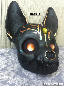 PAINTED AND FINISHED CAT SKULL MASK