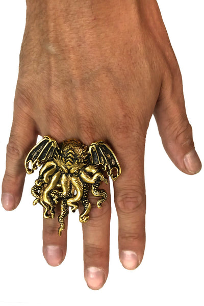 CTHULHU RING - DOUBLE FINGER (BRASS)