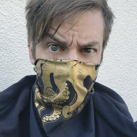 CTHULHU BANDANNA -GOLD AND WHITE-