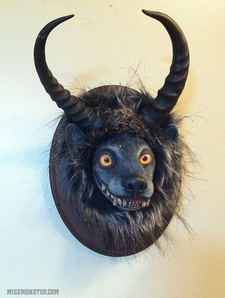 HORN HYENA TROPHY HEAD- ORIGINAL ART