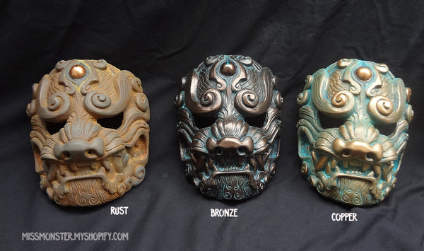 OLD METAL KOMAINU MASKS