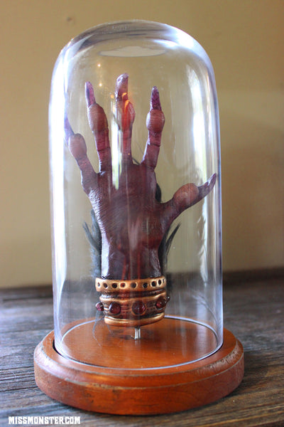 MONSTER HAND- GLASS BELL JAR