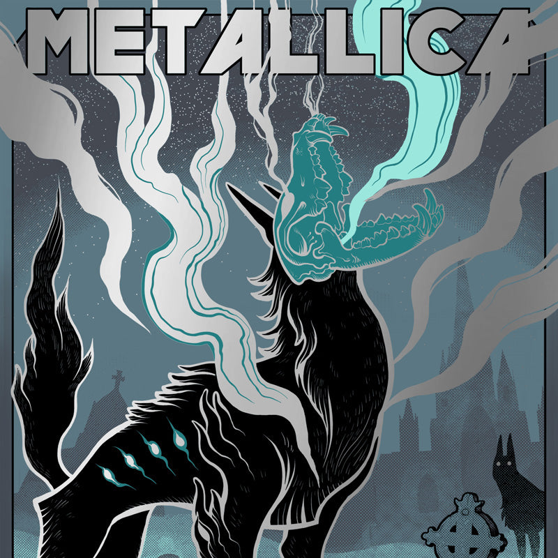 METALLICA X NAKATOMI X MISSMONSTER- BLACK SHUCK POSTER- SILVER